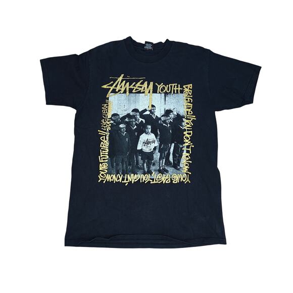 Vintage Stussy Youth Photo Tribe Exclusive Short Sleeve Mens Medium - Picture 1 of 4